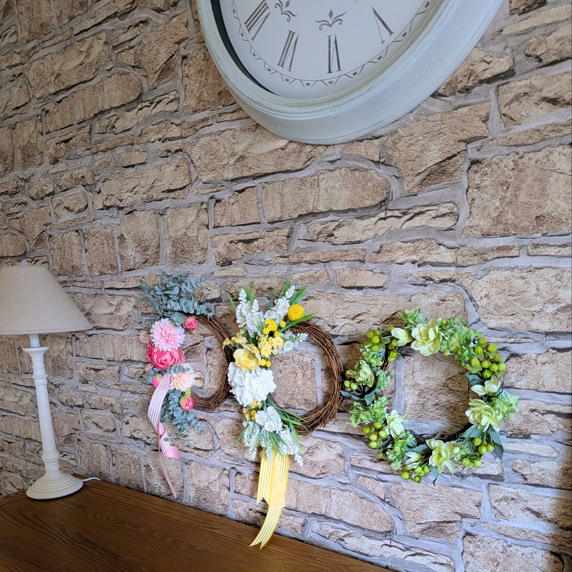 The trio of 20cm Summer Dessert Collection wreaths