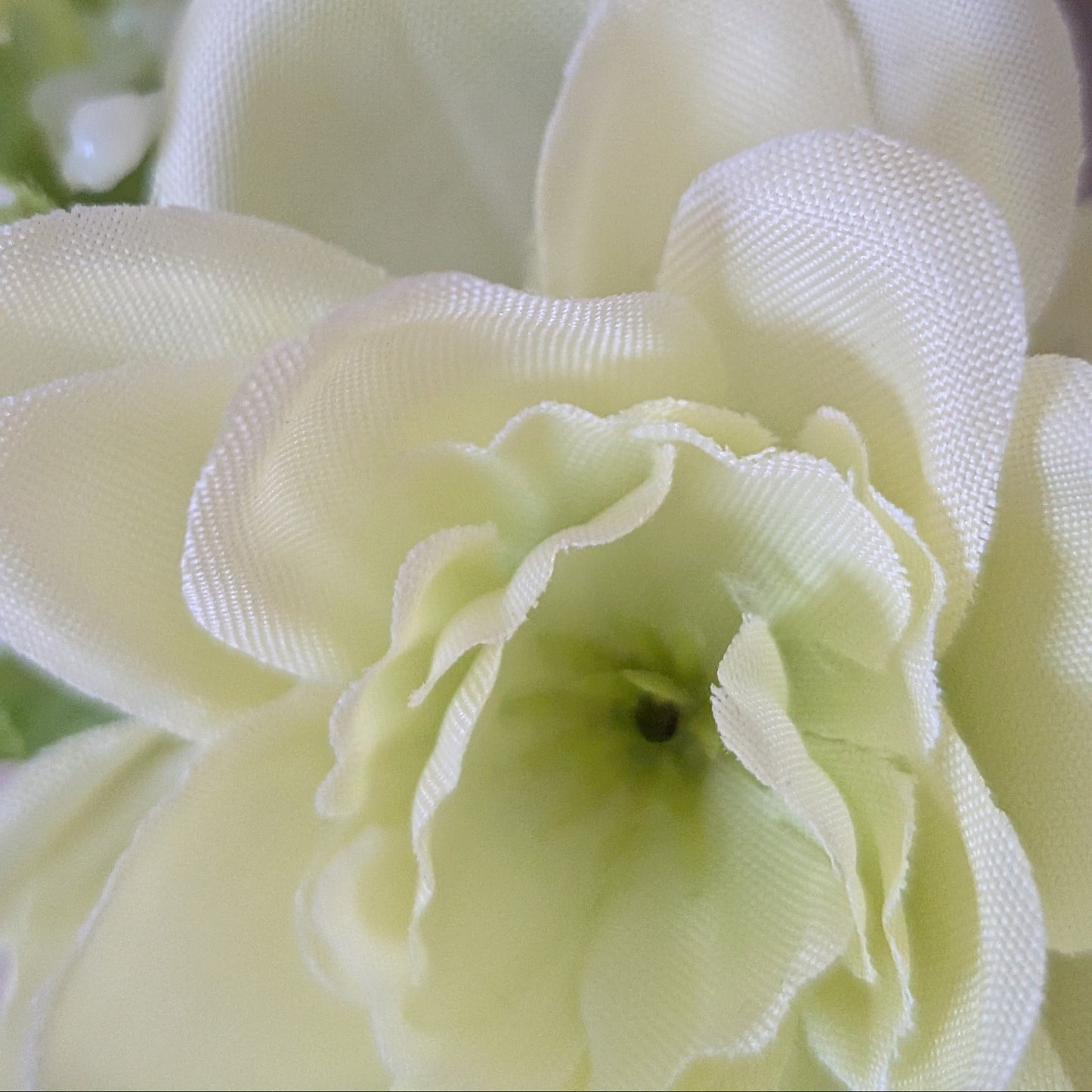 Close up of  key Lime Pie Wreath (20cm) faux cream Birdwood floral